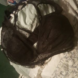 Women's black lace bra
